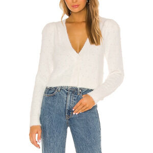 Majorelle 'Vivica' White Pearl Accent Cardigan Size S